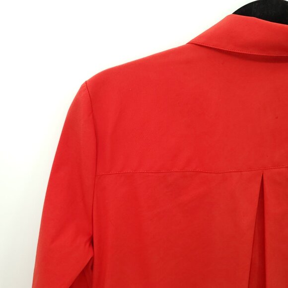 Lafayette 148 New York Stretch Cotton Straight Shirt S Red - Picture 11 of 14